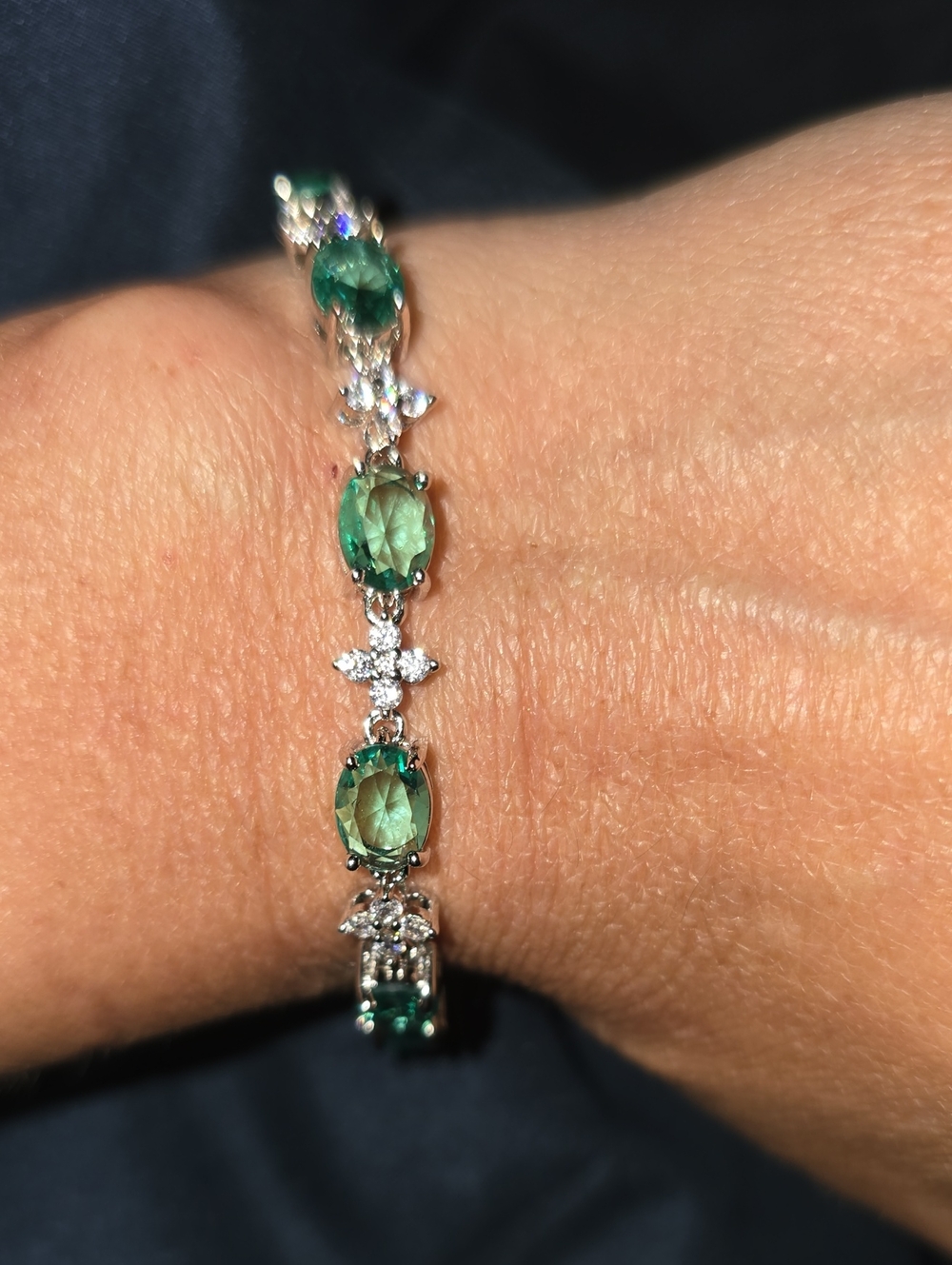 Aqua Crystal Tennis Bracelet - Women Jewelry